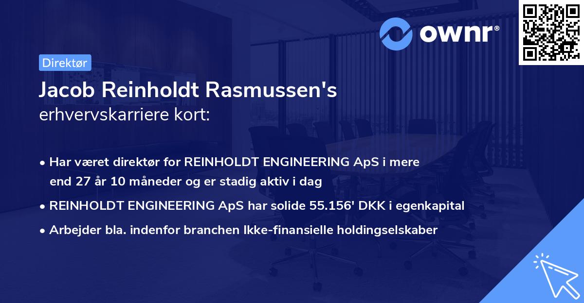 Jacob Reinholdt Rasmussen's erhvervskarriere kort