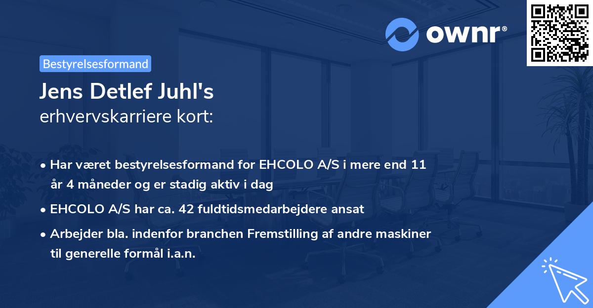 Jens Detlef Juhl's erhvervskarriere kort