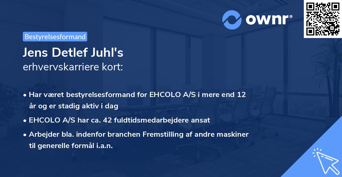 Jens Detlef Juhl's erhvervskarriere kort