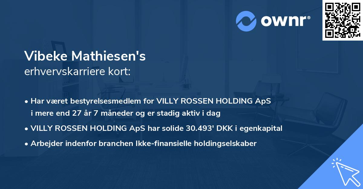 Vibeke Mathiesen's erhvervskarriere kort