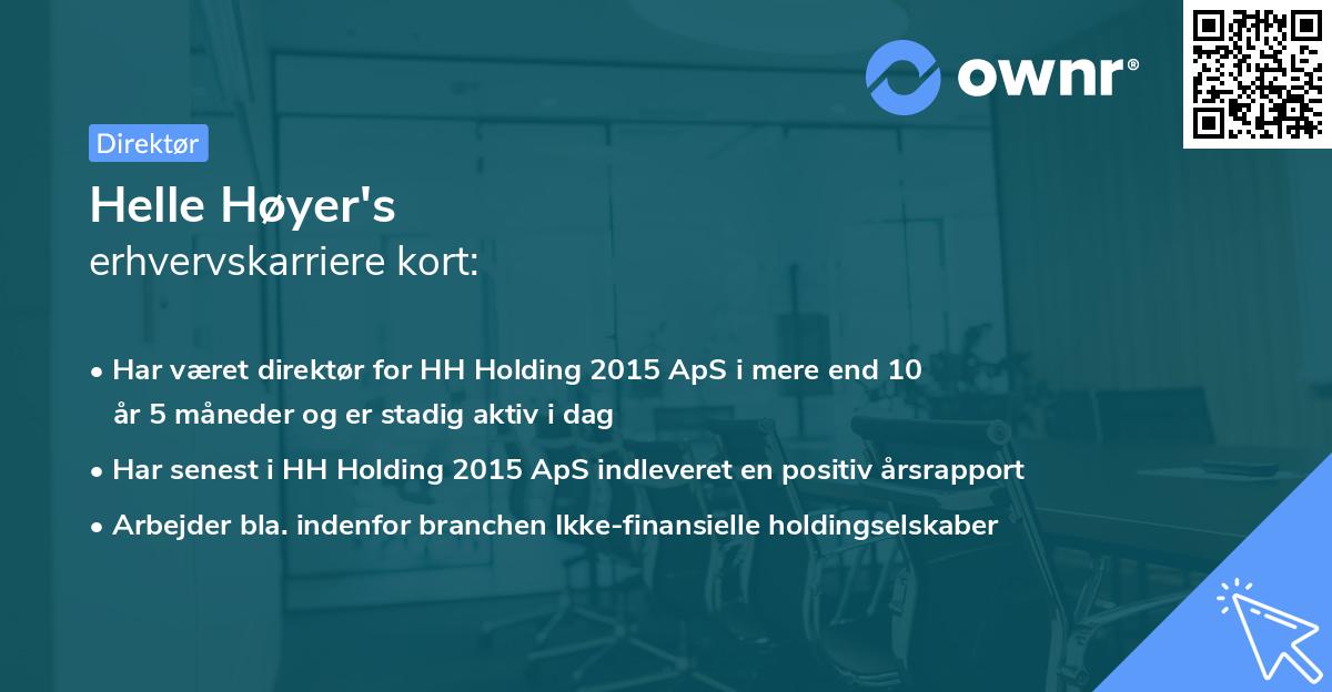 Helle Høyer's erhvervskarriere kort