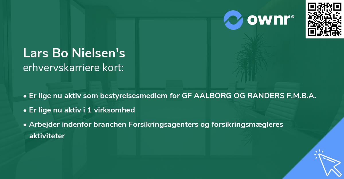 Lars Bo Nielsen's erhvervskarriere kort