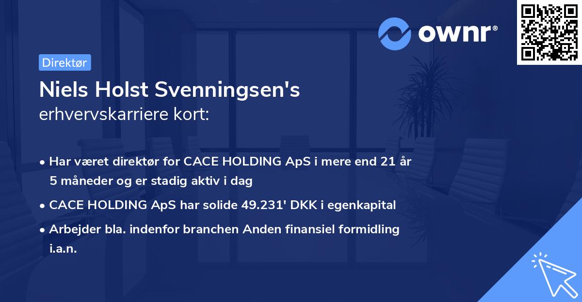 Niels Holst Svenningsen's erhvervskarriere kort