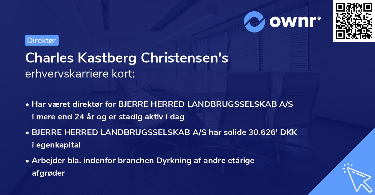 Charles Kastberg Christensen's erhvervskarriere kort
