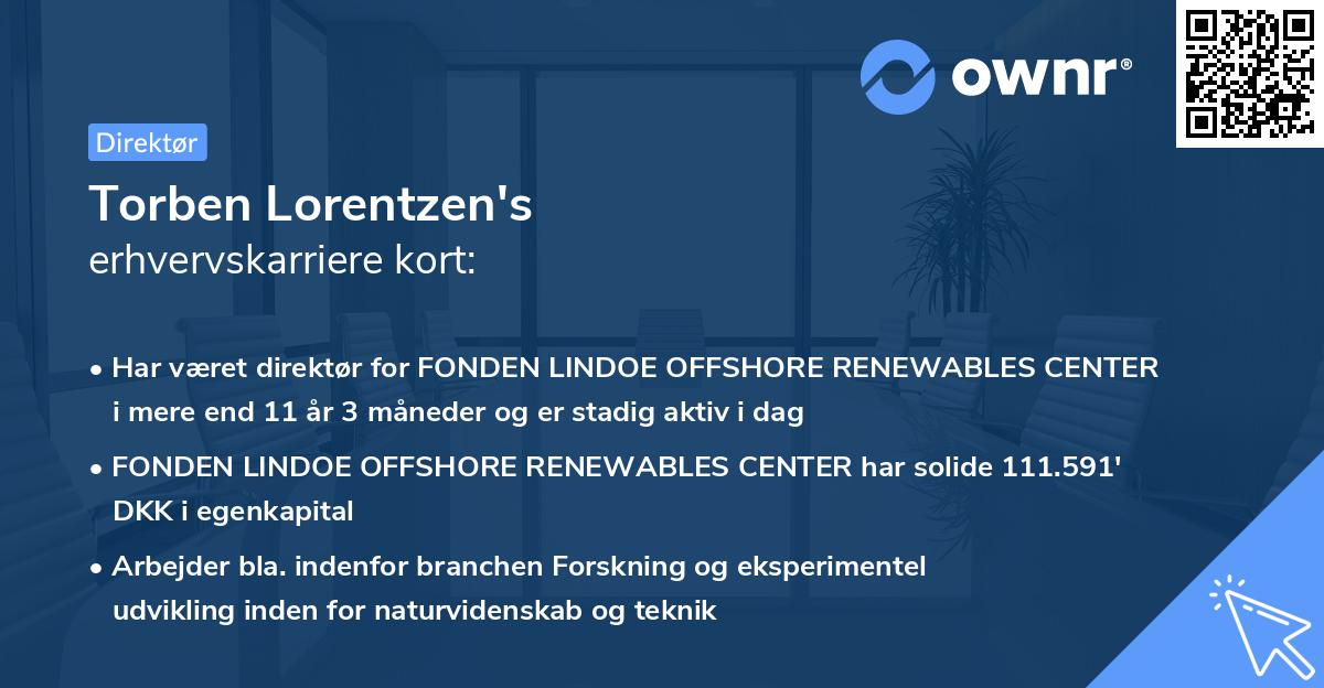 Torben Lorentzen's erhvervskarriere kort