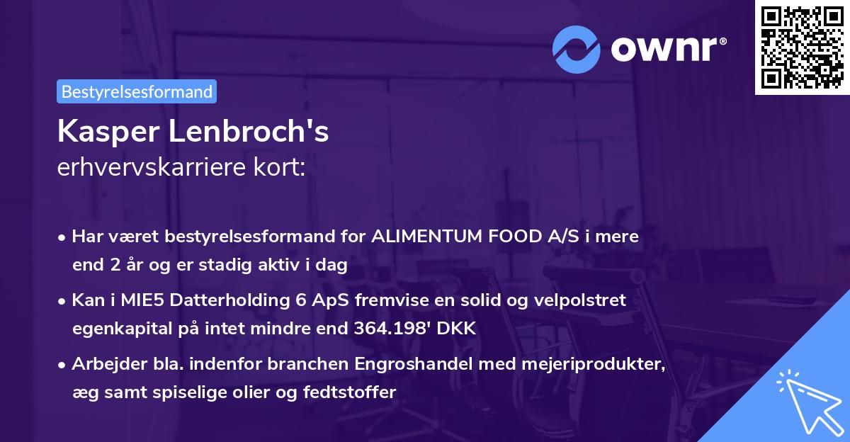 Kasper Lenbroch's erhvervskarriere kort