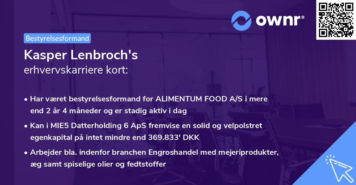 Kasper Lenbroch's erhvervskarriere kort