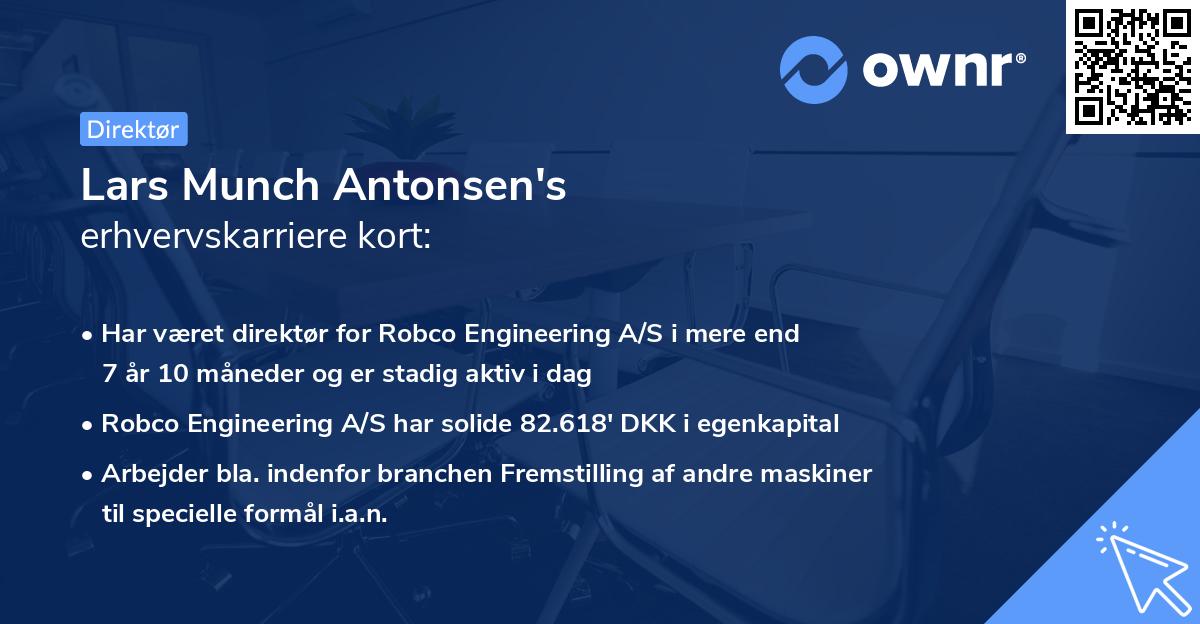 Lars Munch Antonsen's erhvervskarriere kort
