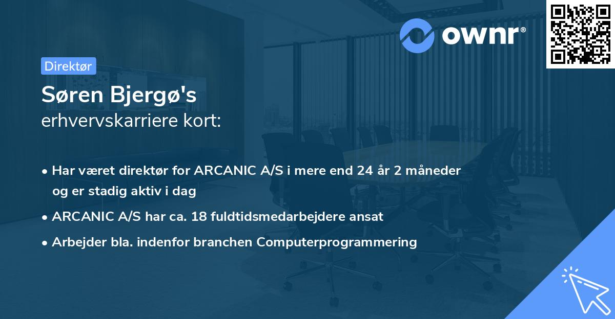 Søren Bjergø's erhvervskarriere kort