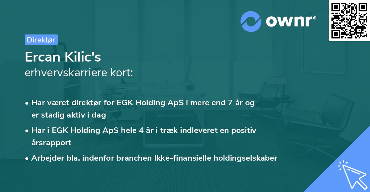 Ercan Kilic's erhvervskarriere kort
