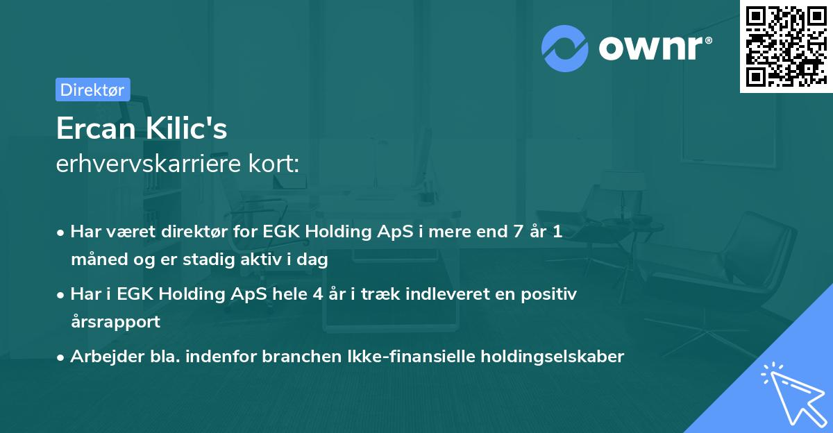 Ercan Kilic's erhvervskarriere kort