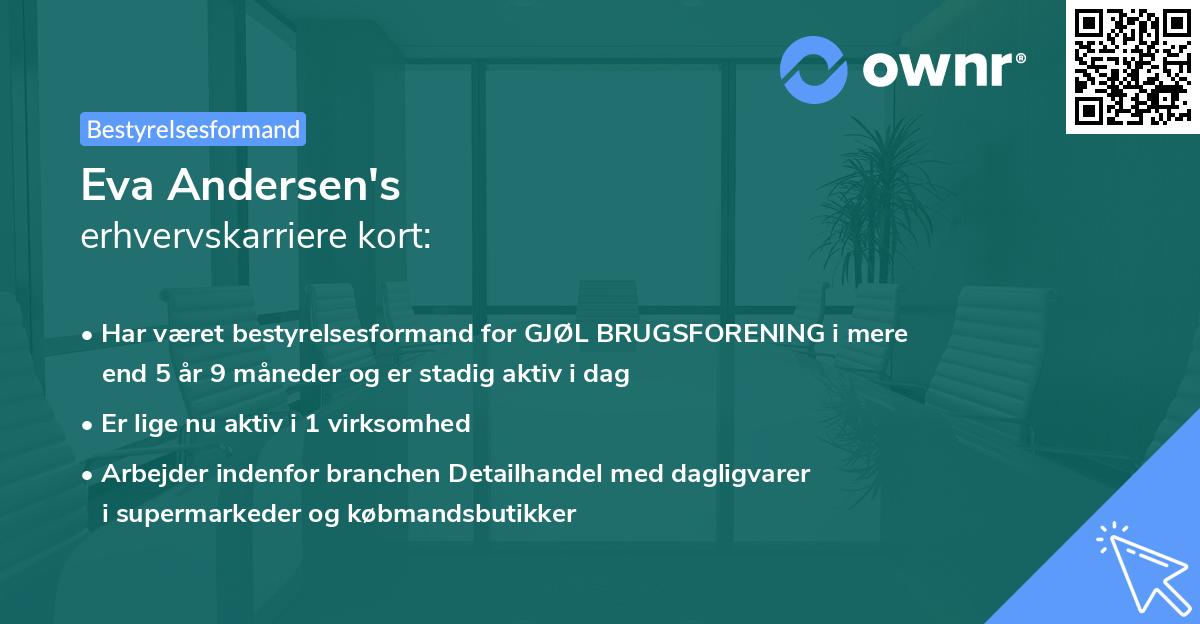 Eva Andersen's erhvervskarriere kort