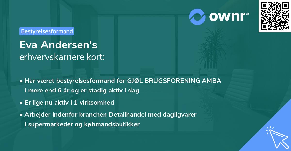 Eva Andersen's erhvervskarriere kort