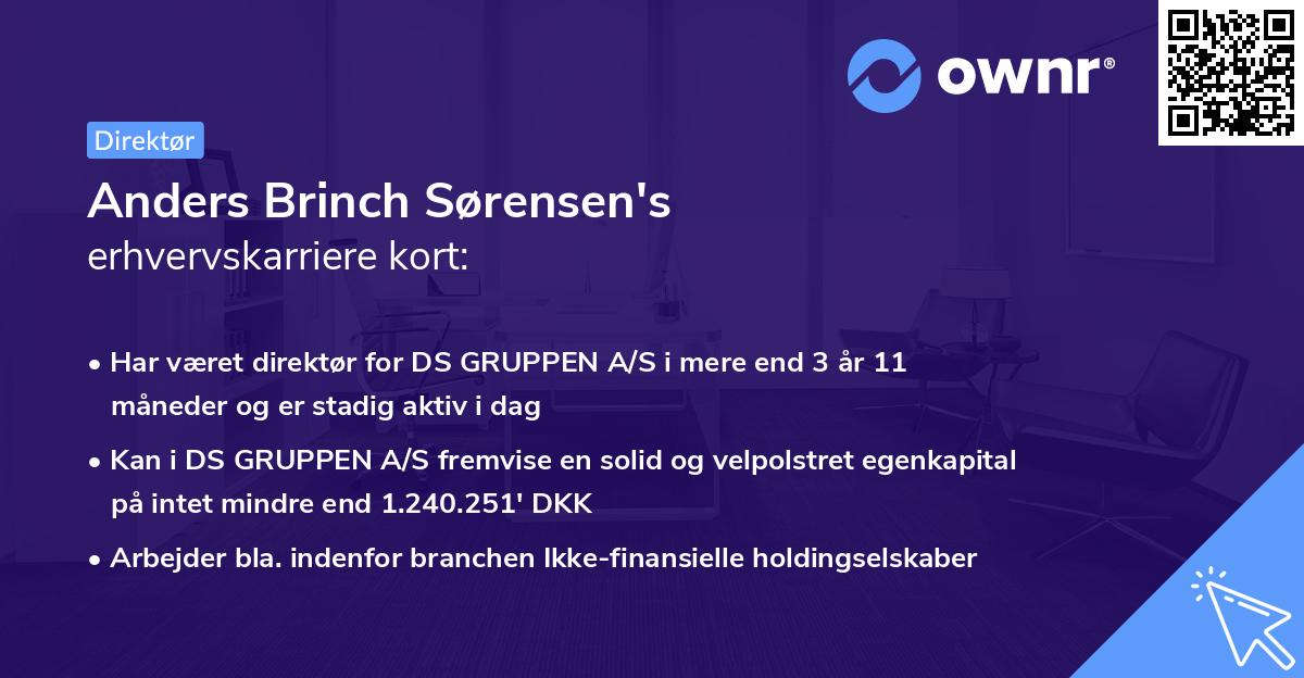 Anders Brinch Sørensen's erhvervskarriere kort