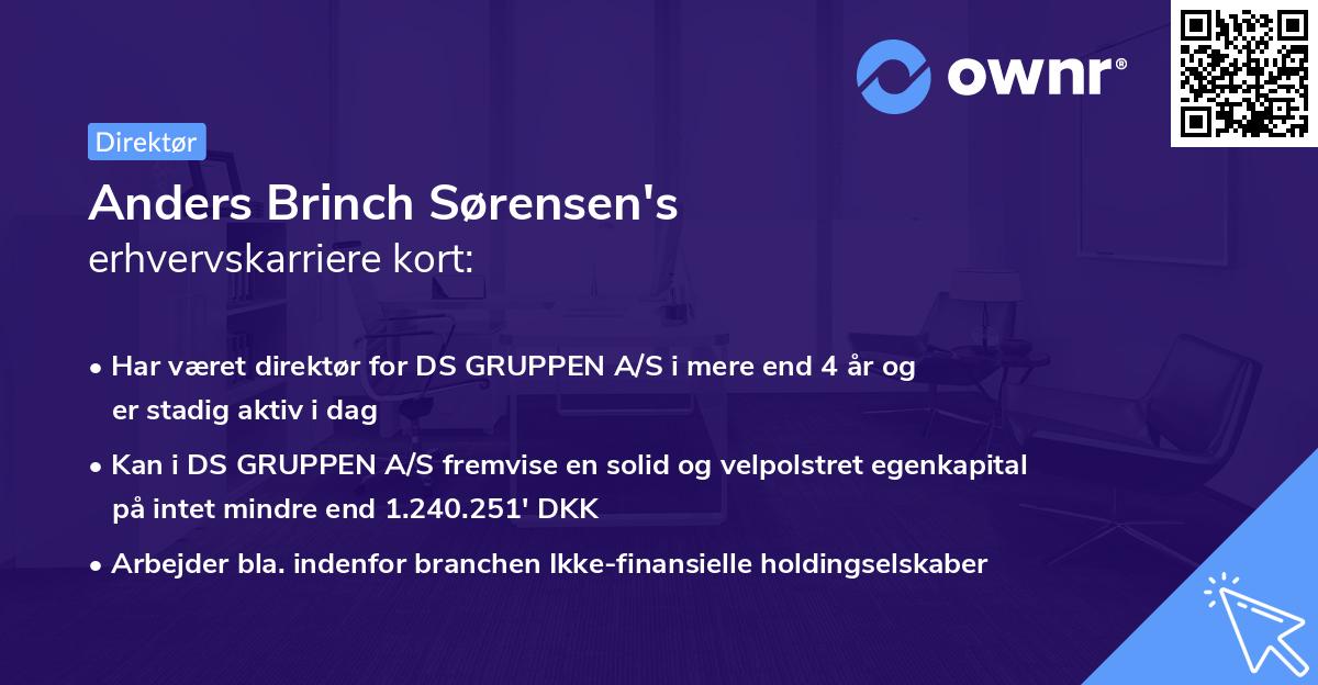 Anders Brinch Sørensen's erhvervskarriere kort