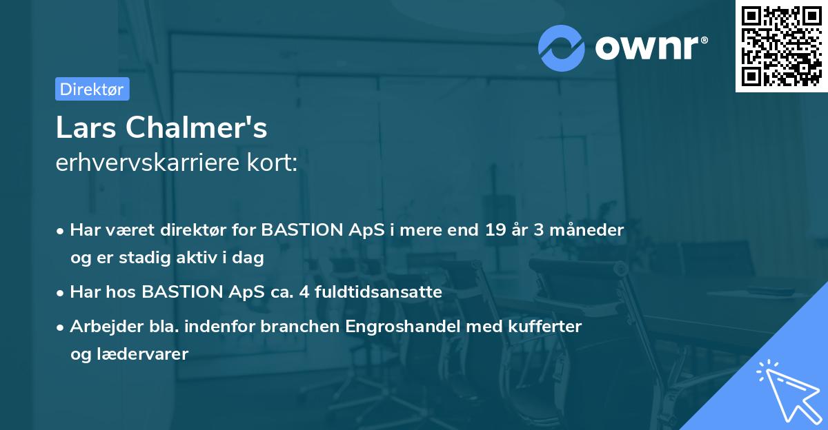 Lars Chalmer's erhvervskarriere kort