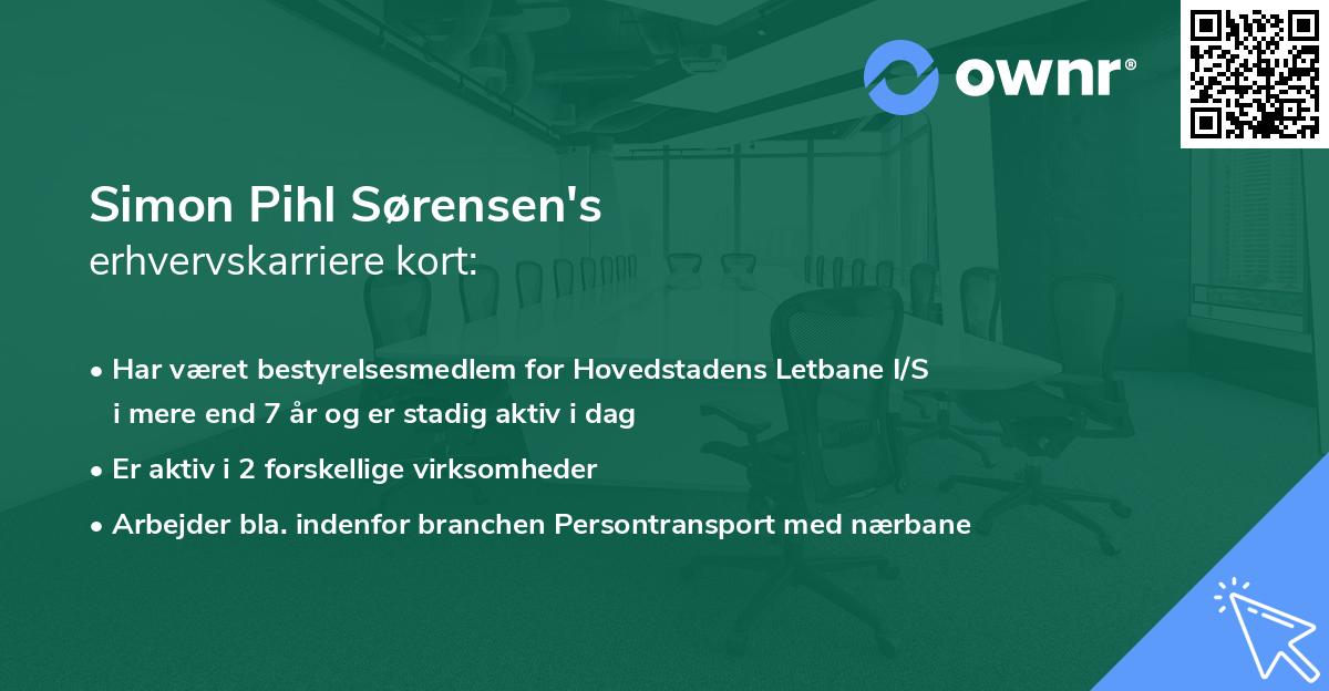 Simon Pihl Sørensen's erhvervskarriere kort