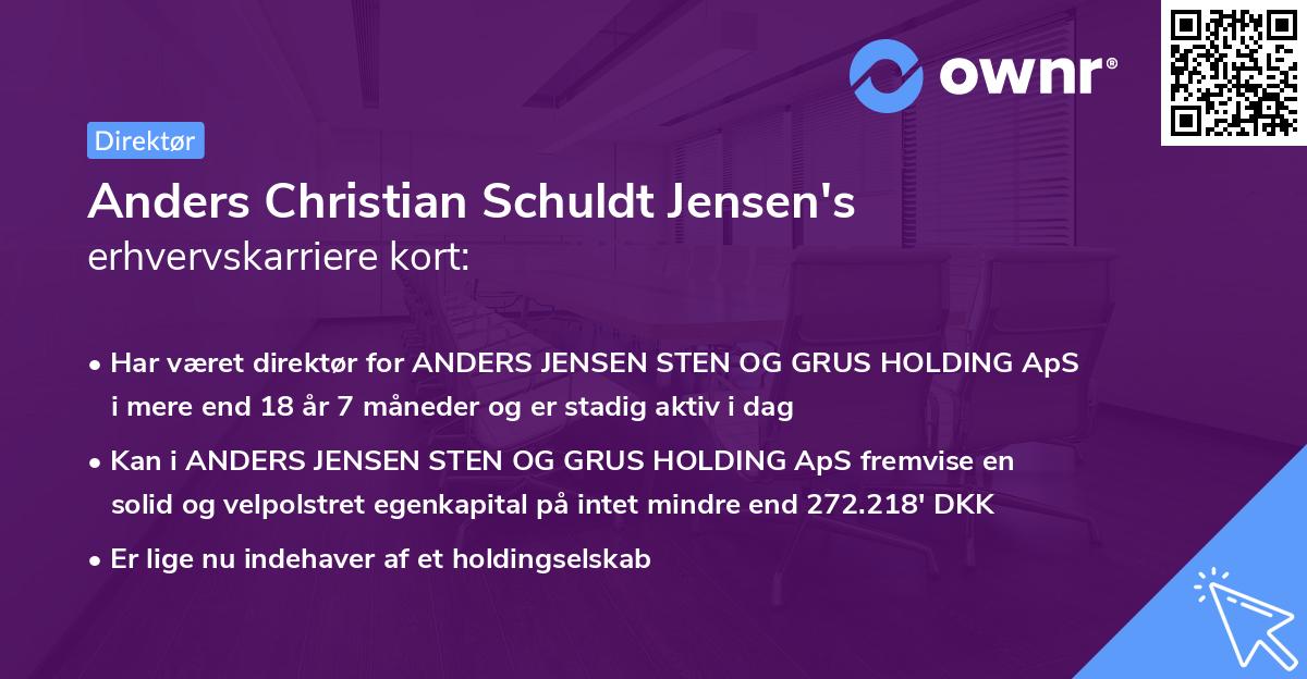 Anders Christian Schuldt Jensen's erhvervskarriere kort