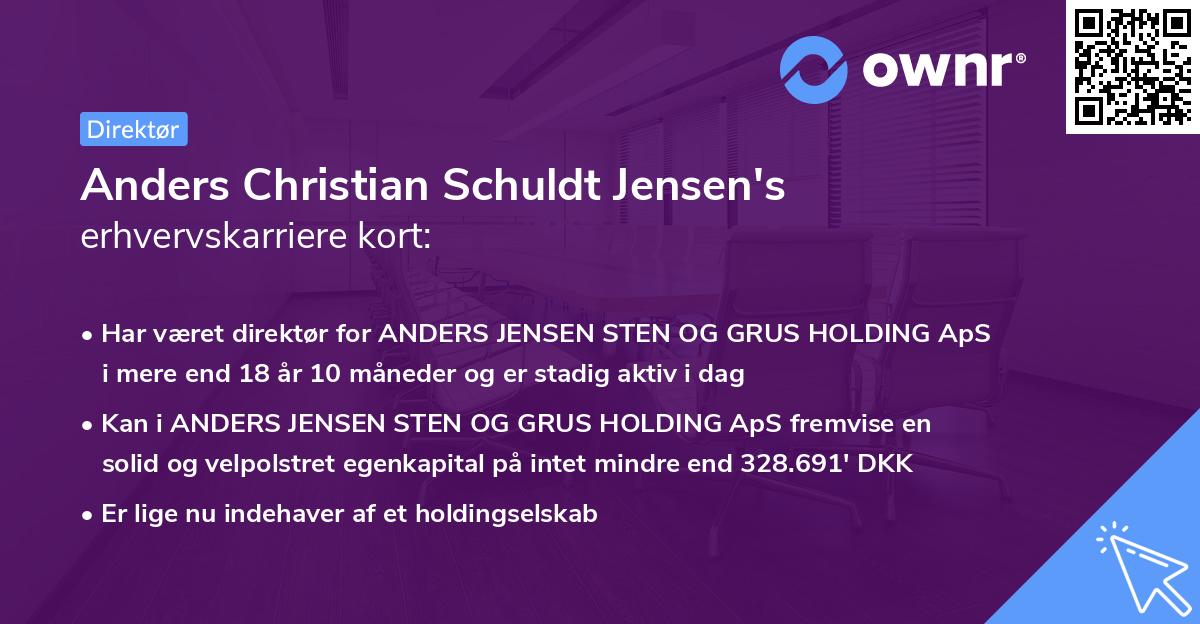 Anders Christian Schuldt Jensen's erhvervskarriere kort