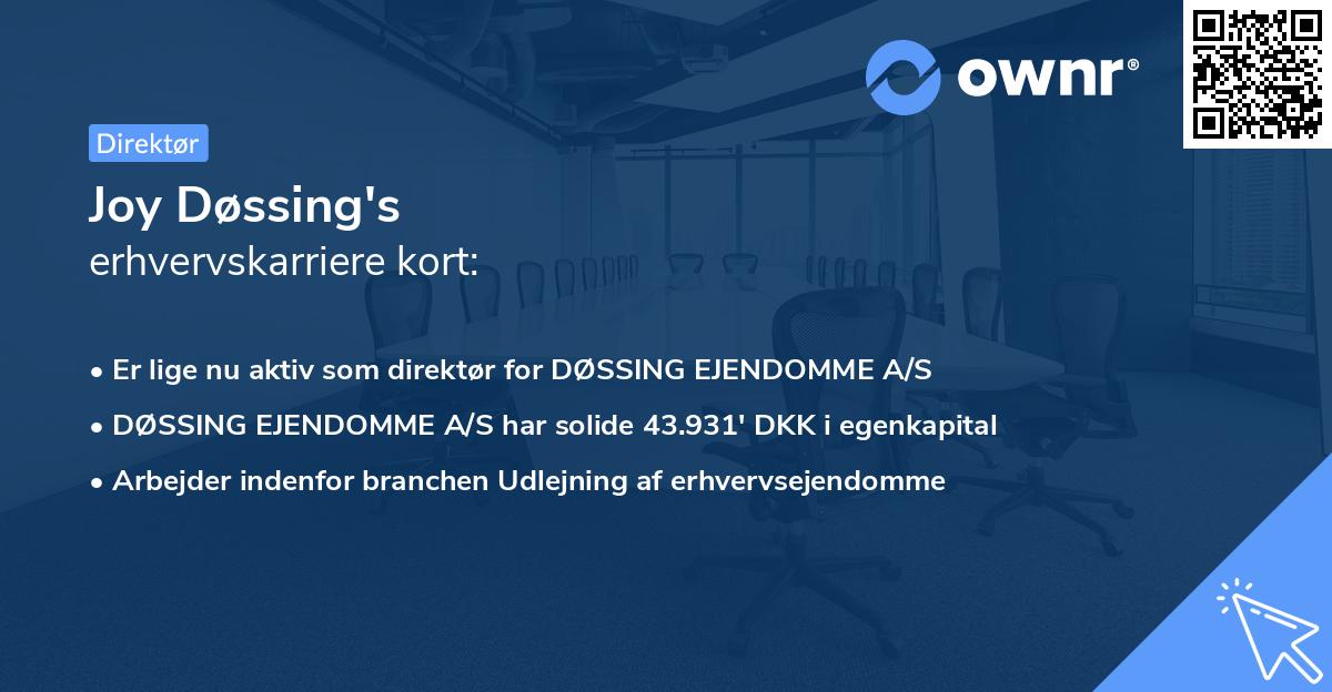 Joy Døssing's erhvervskarriere kort