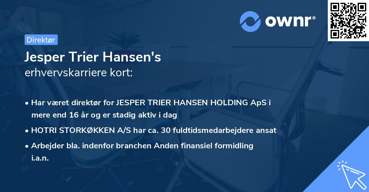 Jesper Trier Hansen's erhvervskarriere kort