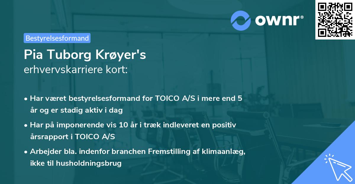 Pia Tuborg Krøyer's erhvervskarriere kort