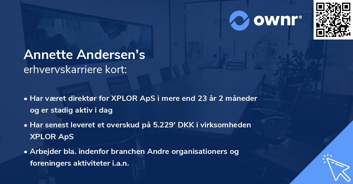 Annette Andersen's erhvervskarriere kort