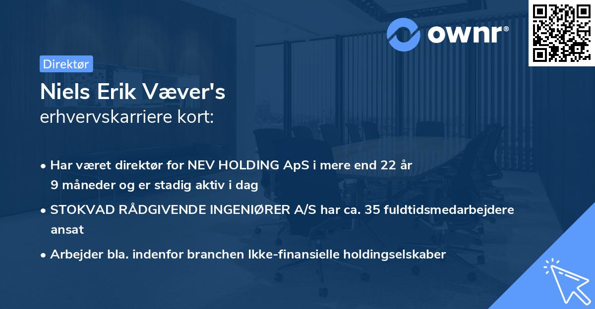 Niels Erik Væver's erhvervskarriere kort