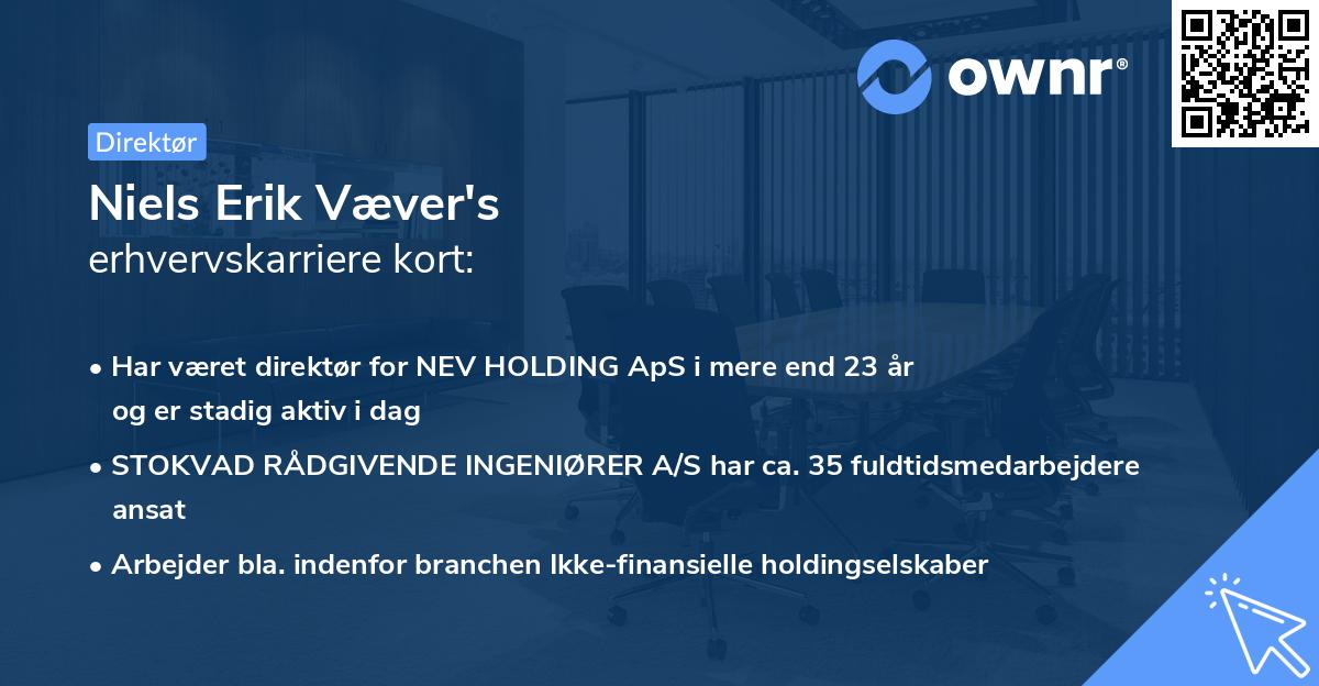 Niels Erik Væver's erhvervskarriere kort