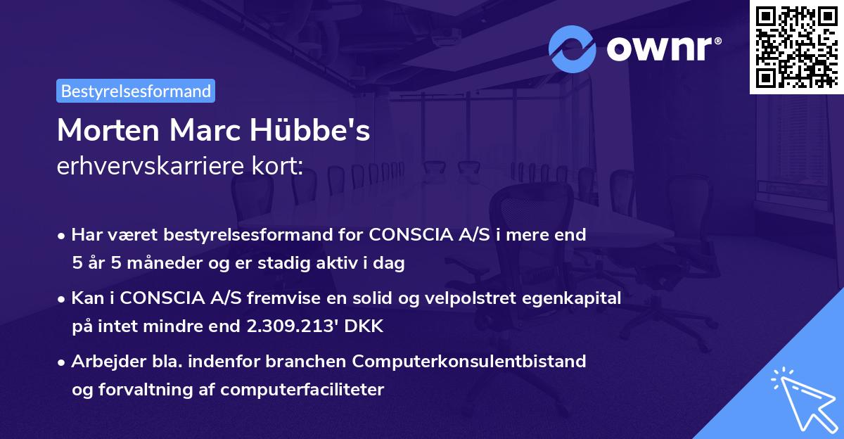 Morten Marc Hübbe's erhvervskarriere kort