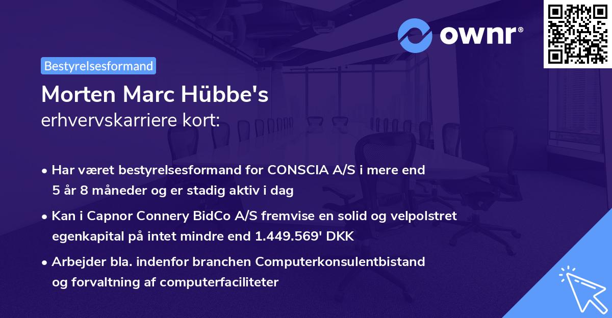 Morten Marc Hübbe's erhvervskarriere kort