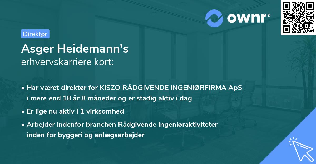 Asger Heidemann's erhvervskarriere kort