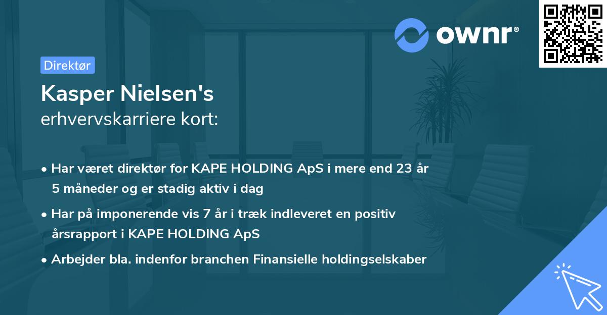 Kasper Nielsen's erhvervskarriere kort