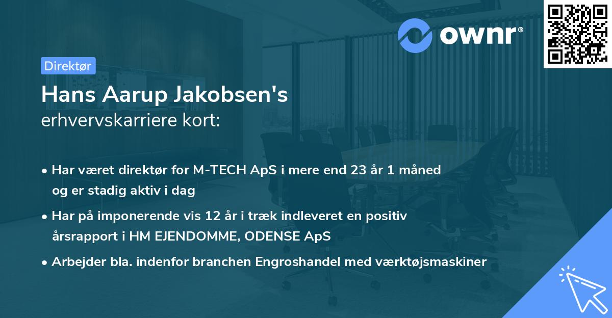 Hans Aarup Jakobsen's erhvervskarriere kort
