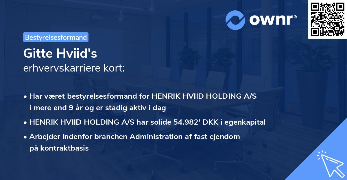 Gitte Hviid's erhvervskarriere kort