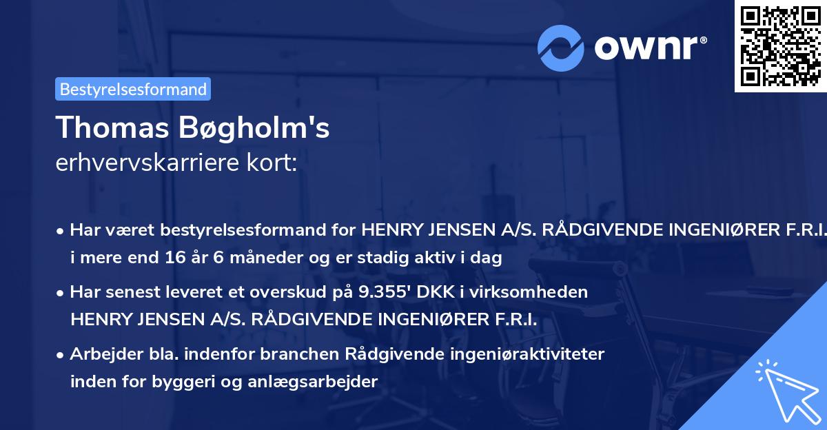 Thomas Bøgholm's erhvervskarriere kort