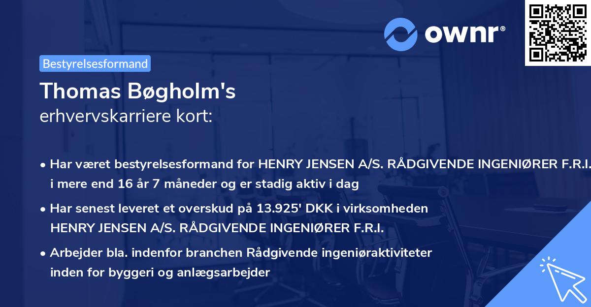 Thomas Bøgholm's erhvervskarriere kort