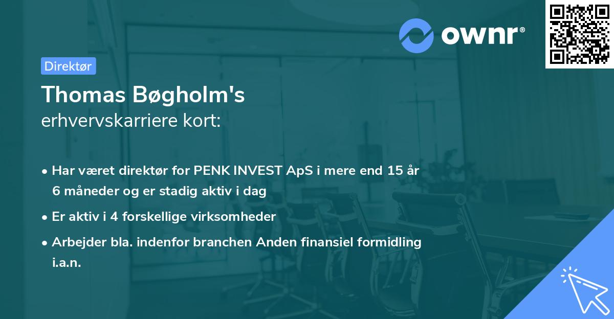 Thomas Bøgholm's erhvervskarriere kort