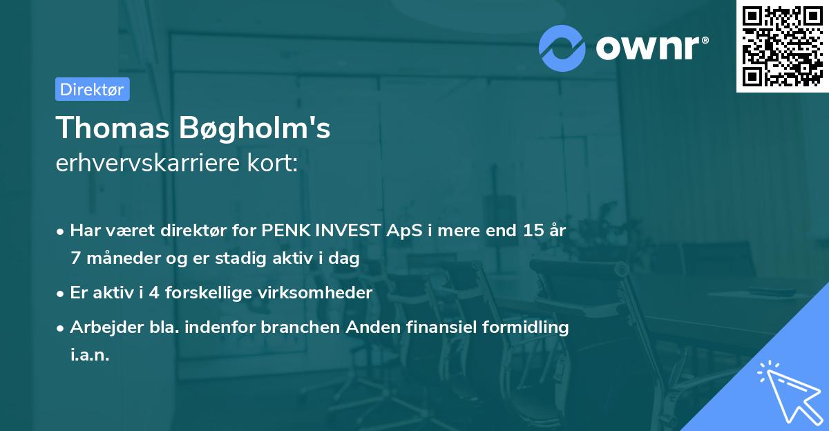 Thomas Bøgholm's erhvervskarriere kort
