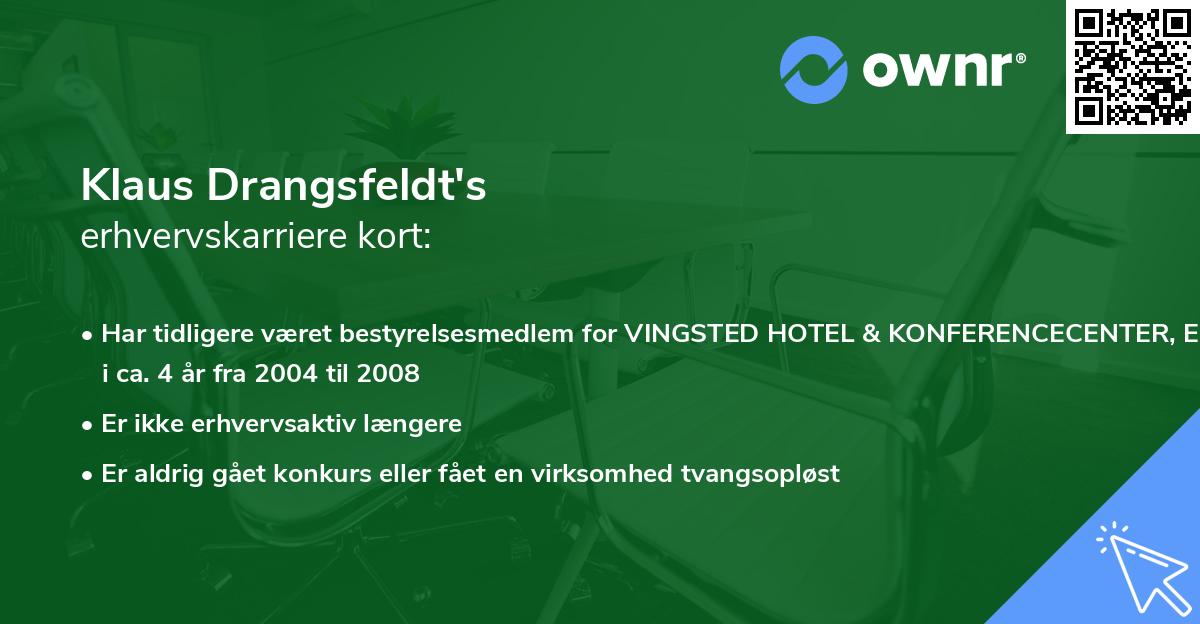 Klaus Drangsfeldt's erhvervskarriere kort
