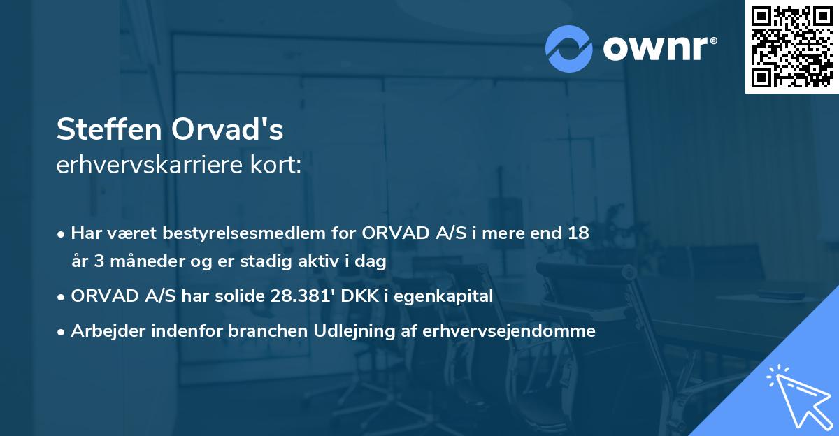 Steffen Orvad's erhvervskarriere kort