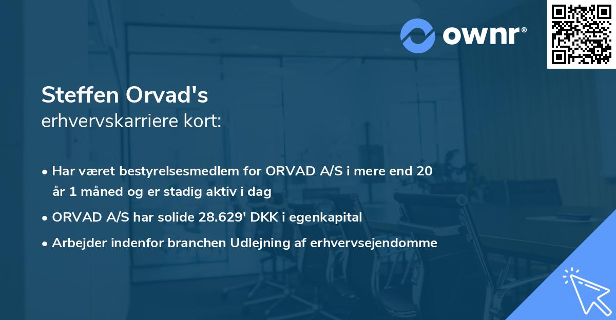 Steffen Orvad's erhvervskarriere kort