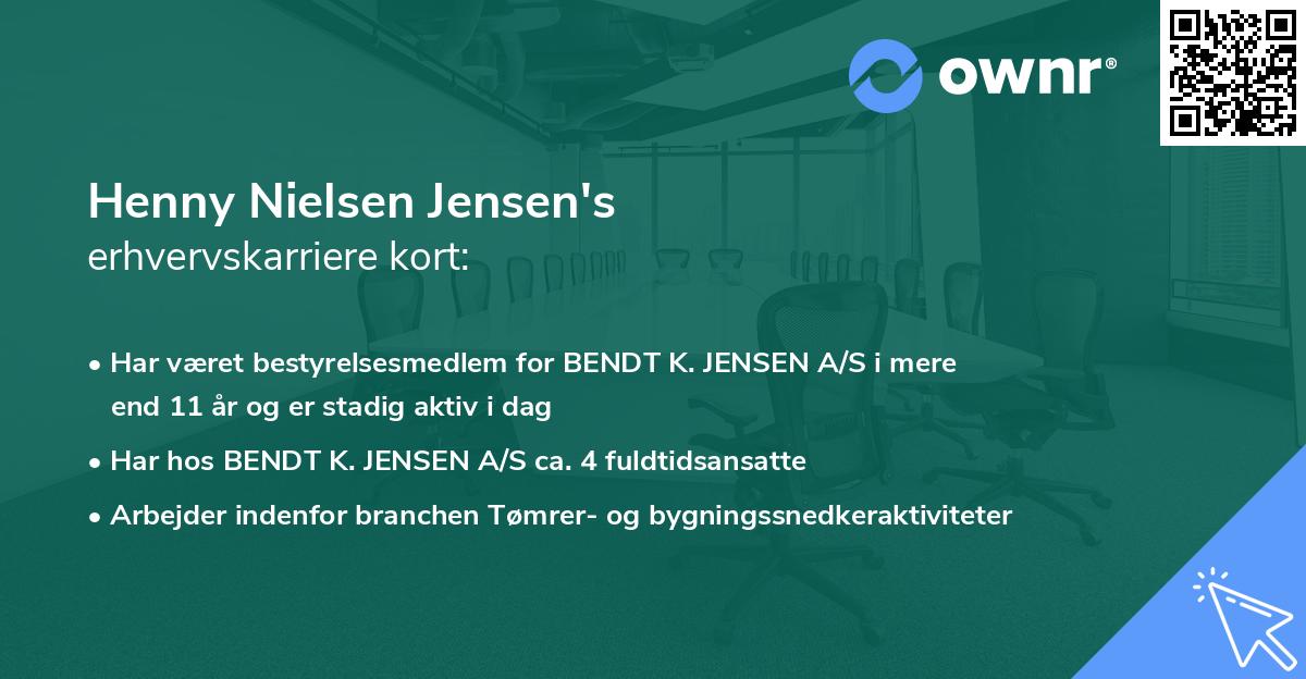 Henny Nielsen Jensen's erhvervskarriere kort