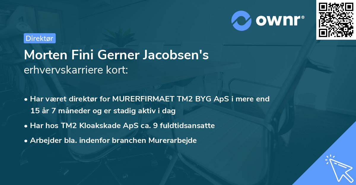 Morten Fini Gerner Jacobsen's erhvervskarriere kort