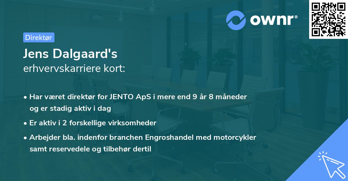 Jens Dalgaard's erhvervskarriere kort