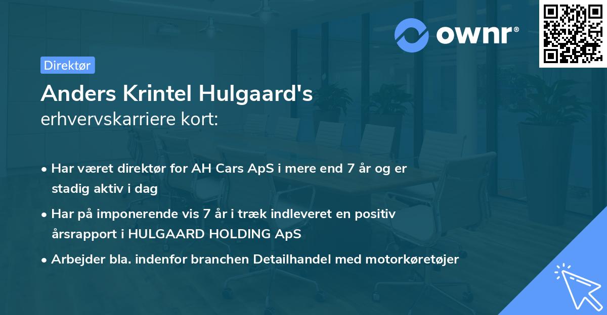 Anders Krintel Hulgaard's erhvervskarriere kort