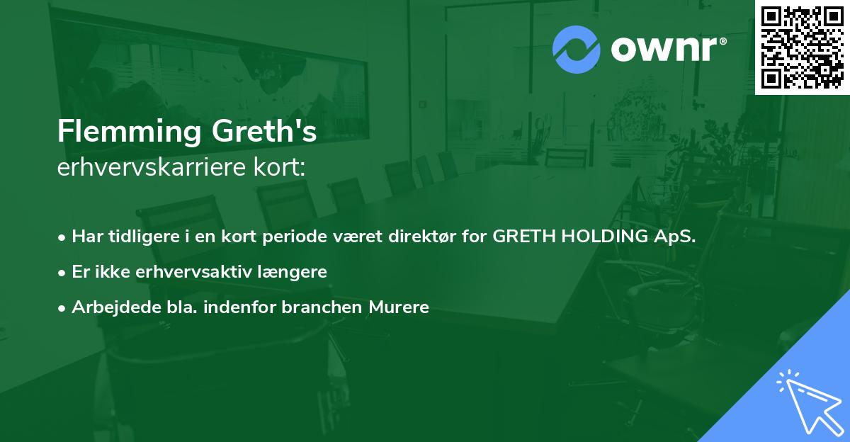 Flemming Greth's erhvervskarriere kort