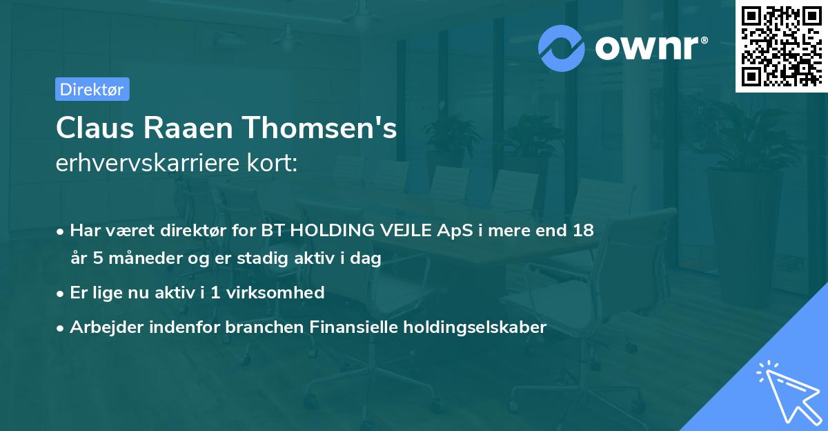 Claus Raaen Thomsen's erhvervskarriere kort