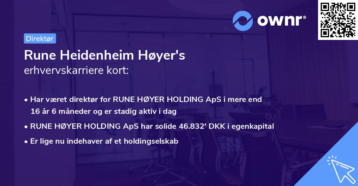 Rune Heidenheim Høyer's erhvervskarriere kort