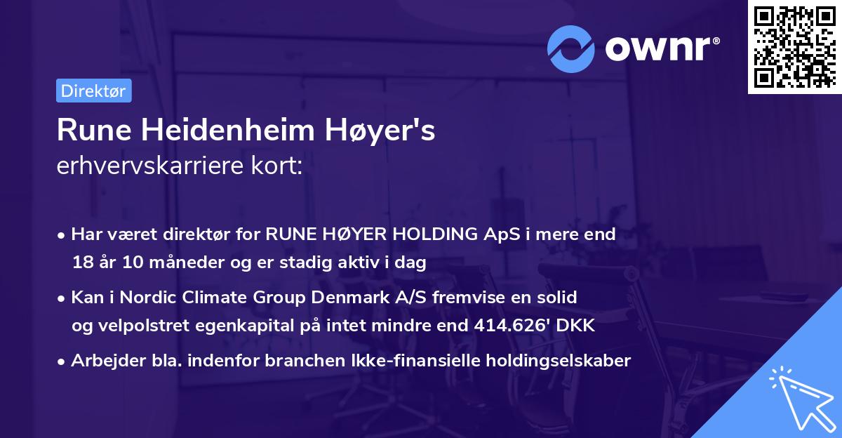 Rune Heidenheim Høyer's erhvervskarriere kort
